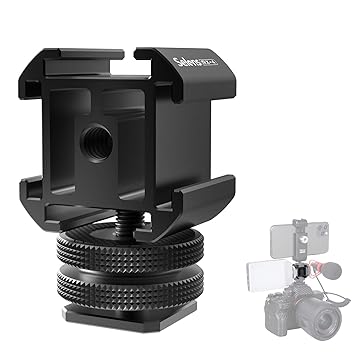 Selens Camera Cold Shoe Mount Aluminium Adapter Video Accessory Bracket Lights, LED Monitors, Microphones, Studio Flash or Audio Recorder