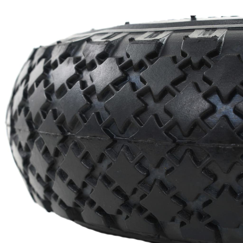 Ruedas para carretilla (4 unidades, goma 3.00-4, 245 x 82, con llantas de plástico, rodamientos de rodillos de 20 mm, capacidad de carga de 100 kg por rueda, para carretilla de mano, carros