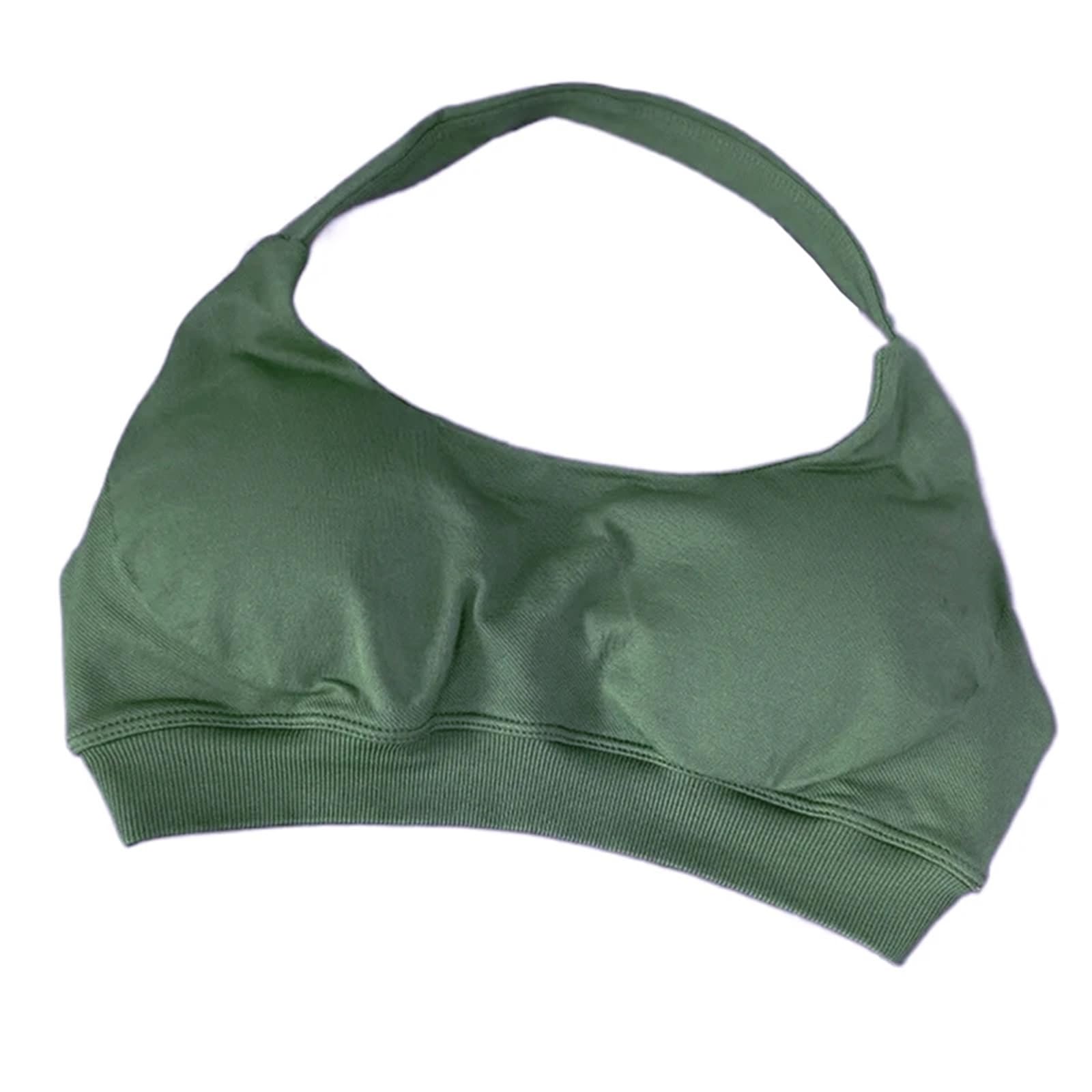 Sujetador Deportivo Alto Impacto Top Corto de Yoga con Cuello Halter, sin Costuras, Acolchado, Espalda y realce for Gimnasio