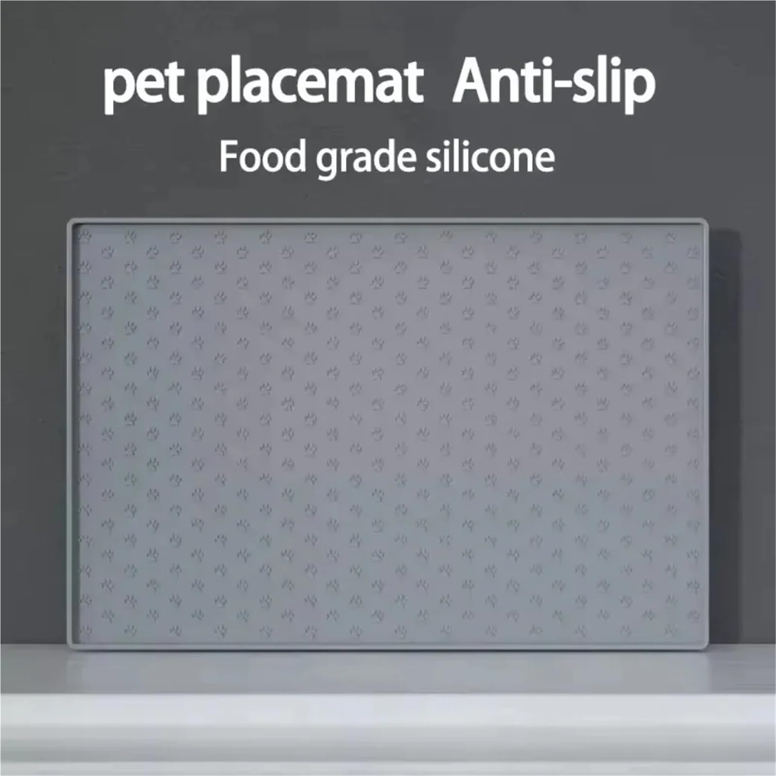 Futtermatten für Haustiere Haustier Tischset Katze Hund Trinken Füttern Feeder Matten Futter Matte Hundefutter Schüssel Silikon Wasserdicht Pet pad wasserdichte(Black,60X40CM)