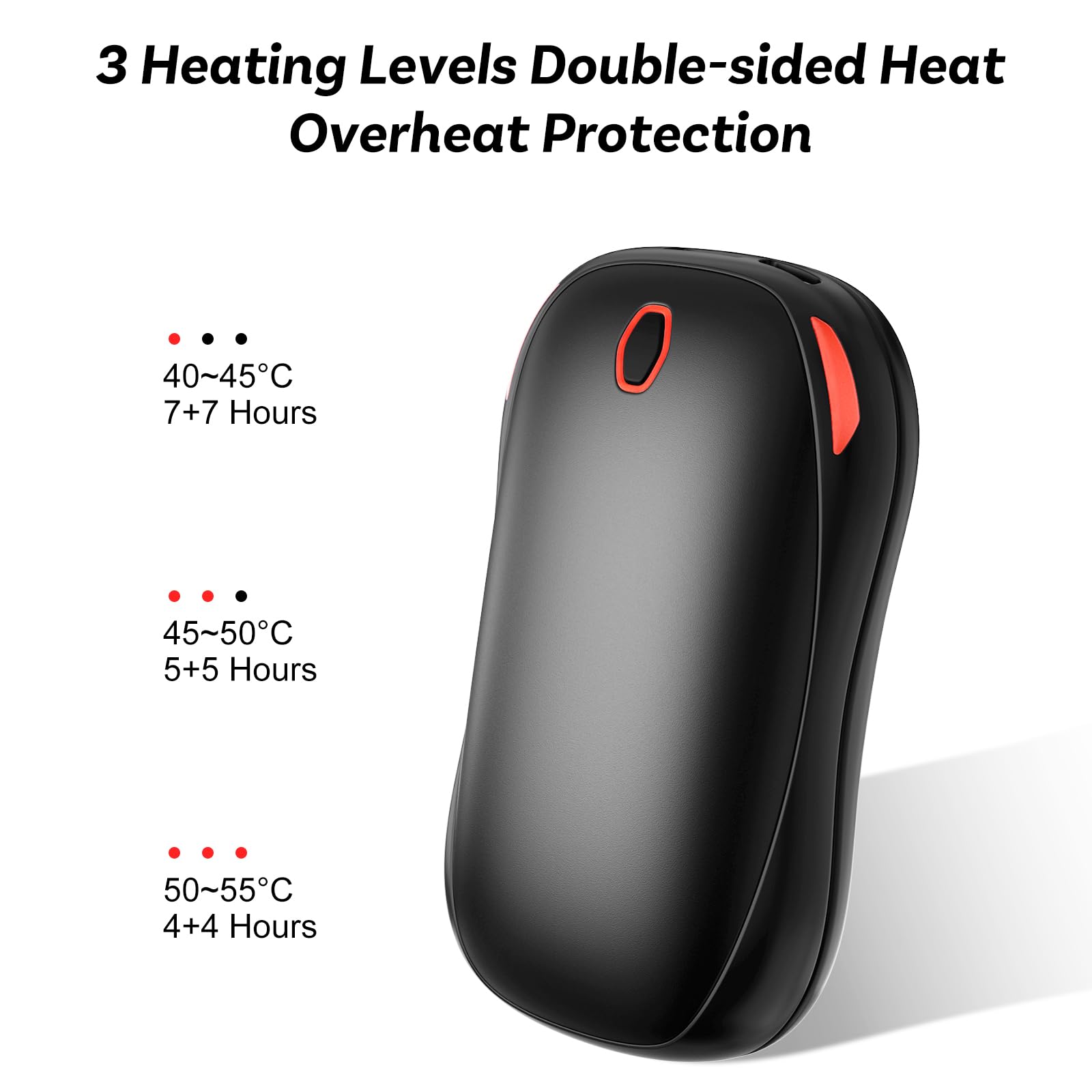 URBZUE Calentador De Manos Recargable Magnético – 2x5000mAh – 3 Temperaturas Hasta 55°C – Power Bank – Regalo Original Invierno