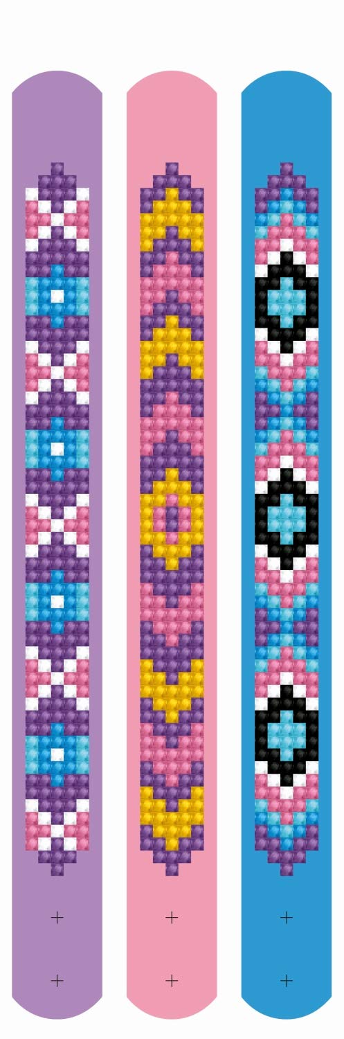 DIAMOND DOTZ Kitz zies Bracelets Mauves 3pc