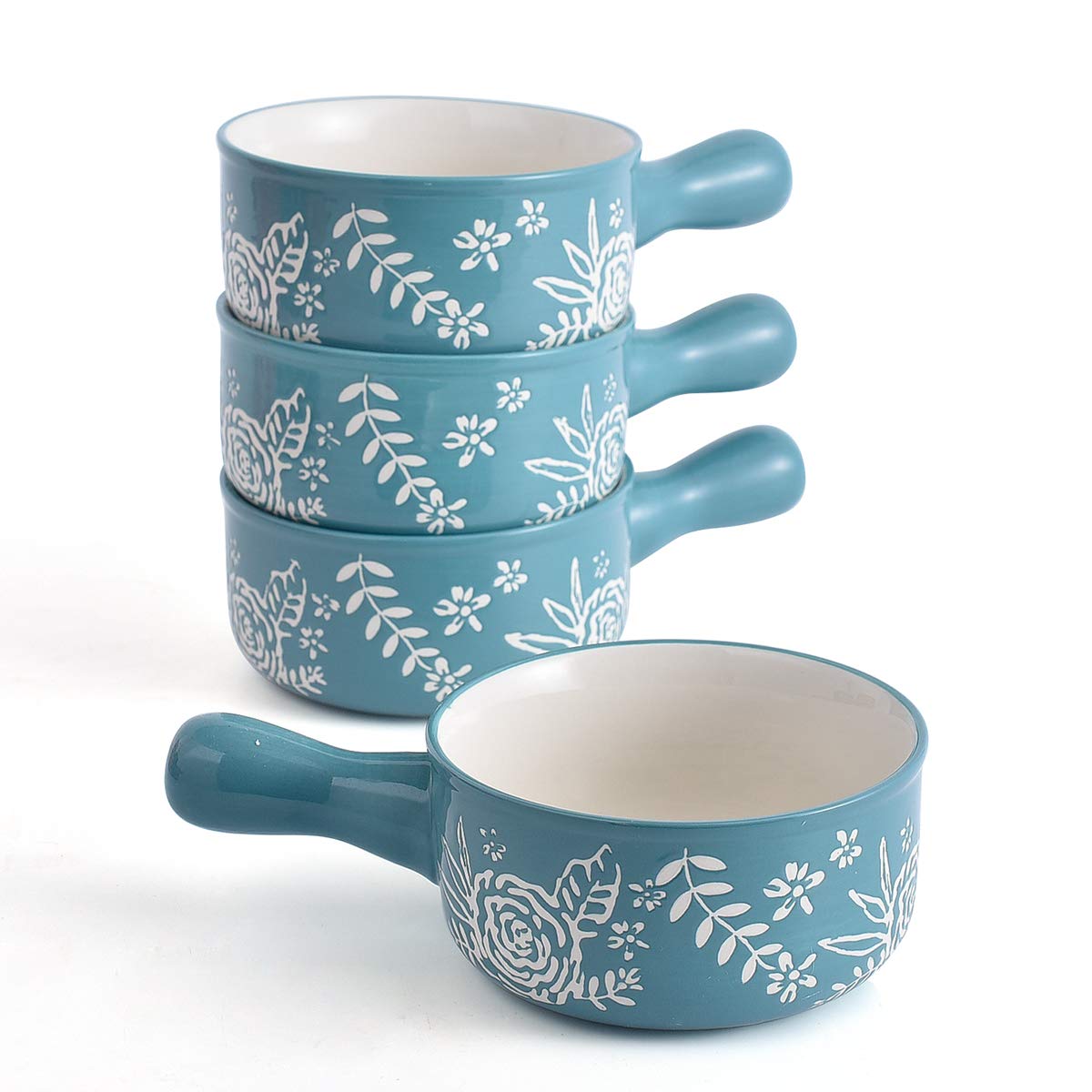 KINGSBULL HOME French Onion Soup Bowls Soup Bowls with Handles Soup Bowls 18 Ounces Soup Bowl Ceramic Soup Crocks