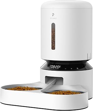 PETLIBRO Automatic Cat Food Dispenser for 2 Pets 5L Auto Dog Feeder Dry Food Dispenser with Splitter & 2 Stainless Bowls, 10s Meal Call and Timer Setting 50 Portions 6 Meals Per Day, Dual Tray Feeder