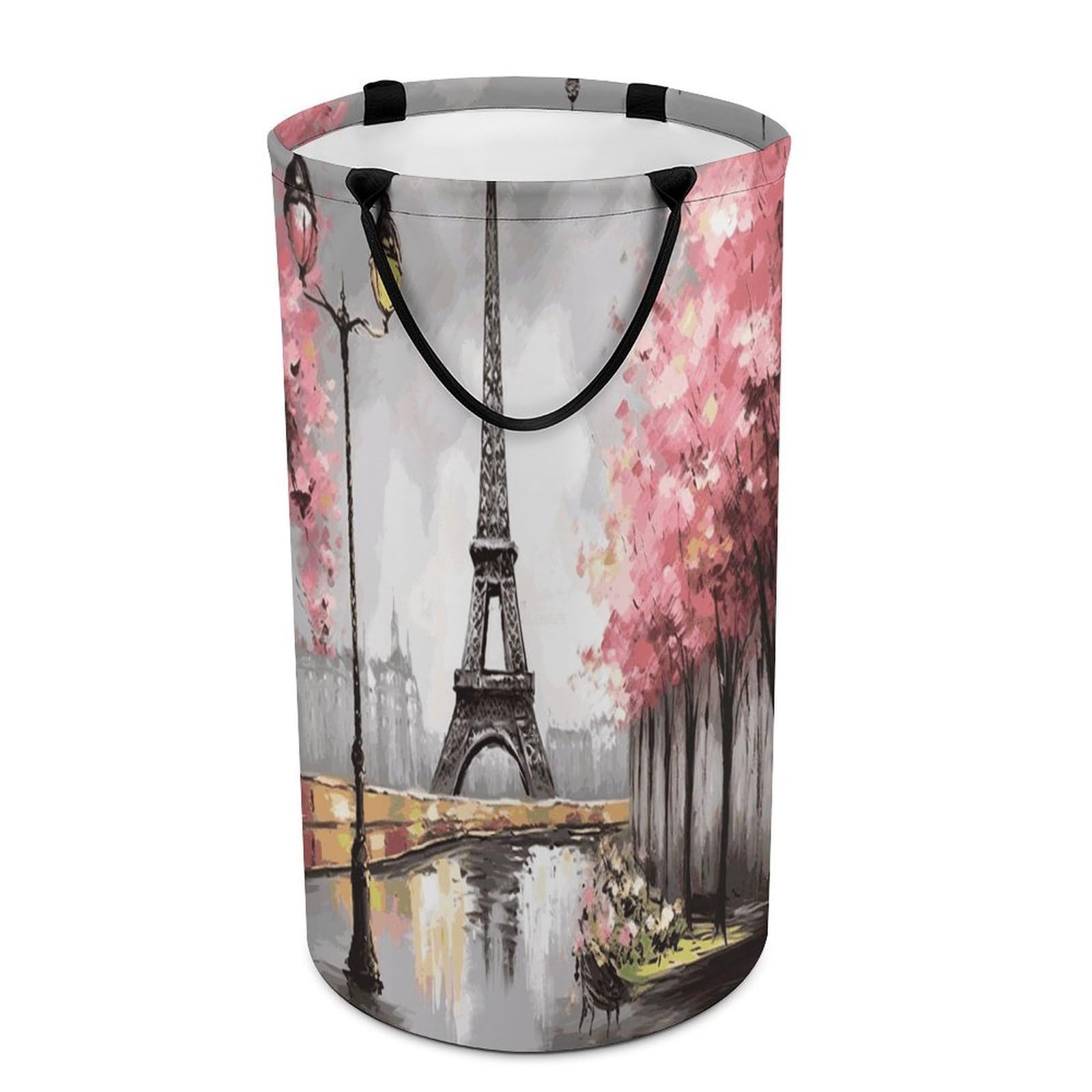 Paris Eiffel Tower Laundry Hamper Waterproof Clothes Basket Large Capacity Collapsible Laundry Basket Freestanding Clothes Hamper for Dorm Family Bathroom Decor Storage 86L