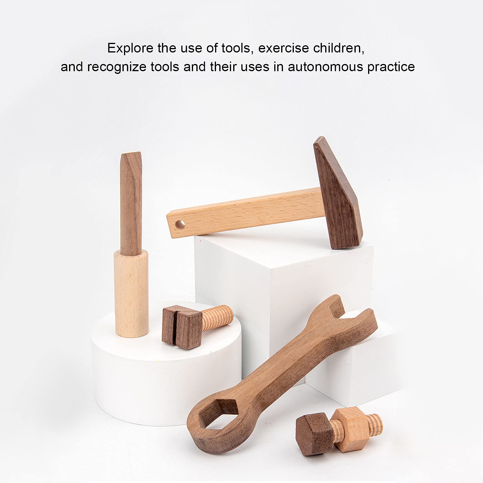 Kit de Herramientas niños, Conjunto de Herramientas para niños pequeños de Madera, Desmontaje de ensamblaje de la multifunción Educación temprana de la Caja de