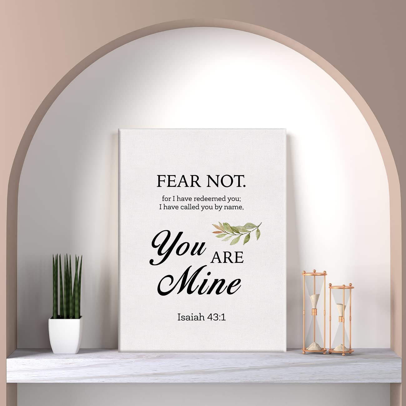 Stampa Su Tela Con Versetti Della Bibbia Isaiah 43:1 – Poster Incorniciato 30x38 Cm ‘Fear Not For I Have’ – Decorazione Moderna Per La Casa