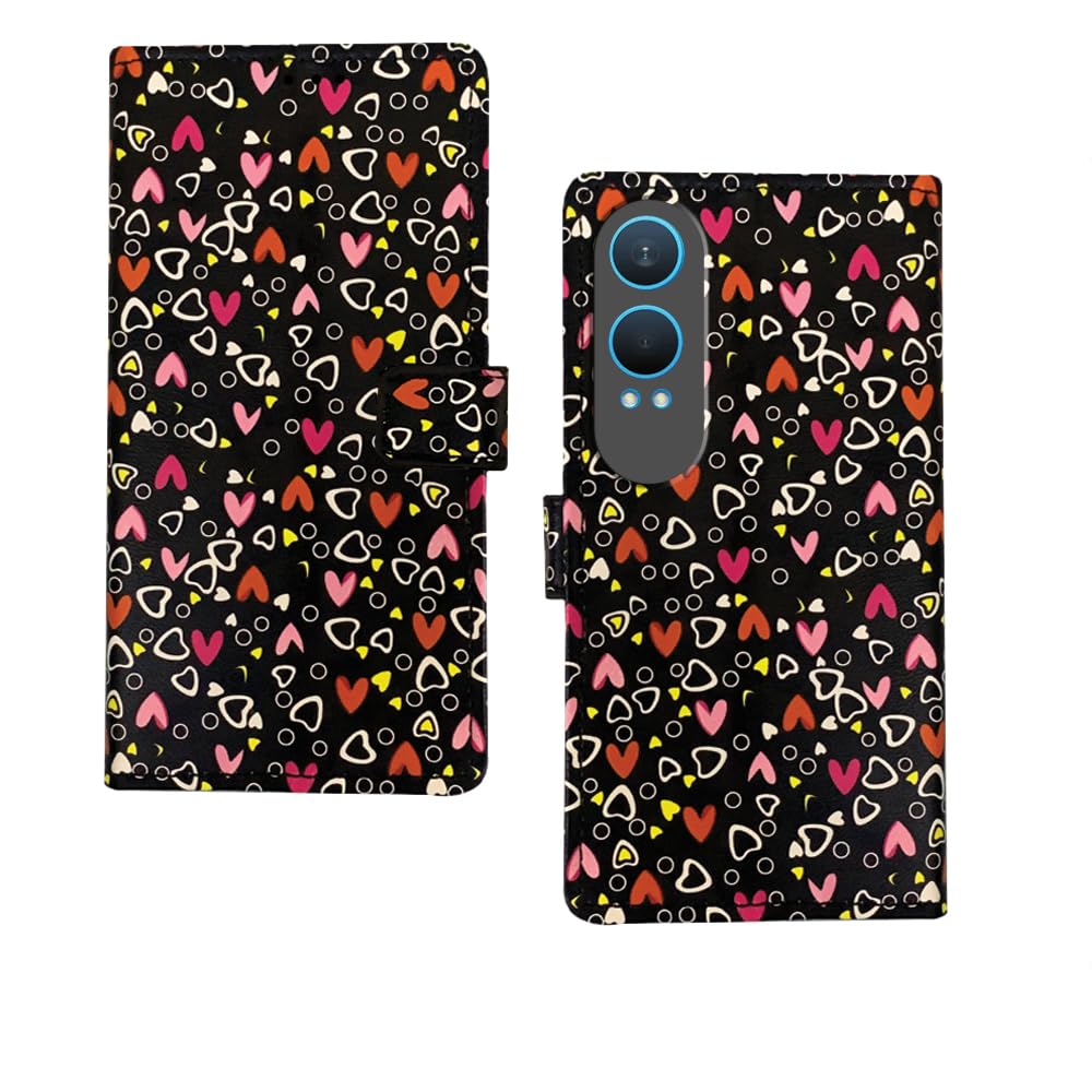 Inktree OnePlus Nord CE4 Lite 5G Flip Cover | Premium Leather Finish Flip Cover |Designer Printed Flip Cover for OnePlus Nord CE4 Lite 5G - Black Hearts (B0D8H3NSMY) Amazon Price History, Amazon Price Tracker