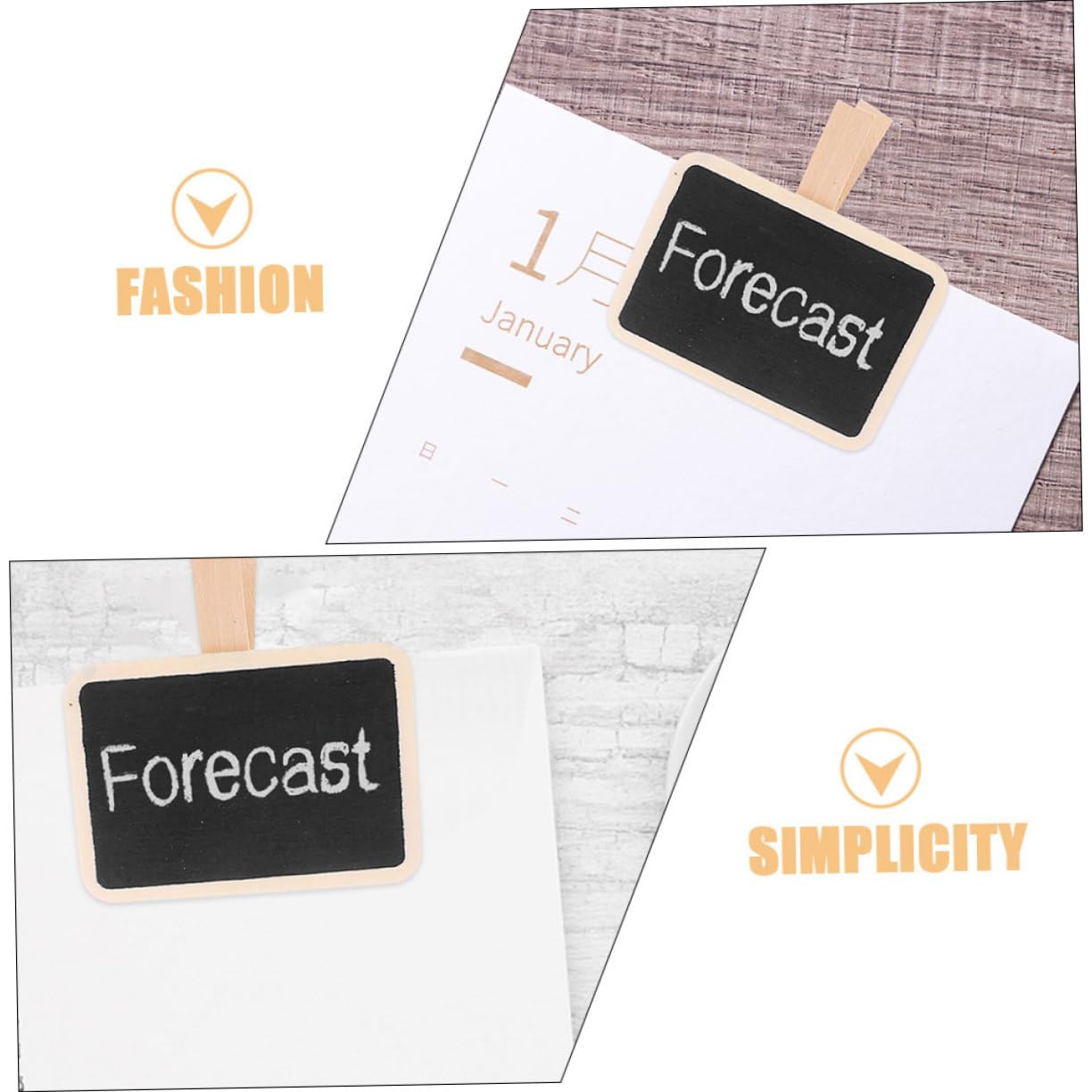 Uonlytech 50stücke Holz-klemmen für Mini-kreidetafeln Notiztafeln Karten Etiketten Gartentafeln zum Festhalten von Dokumenten und Organisation