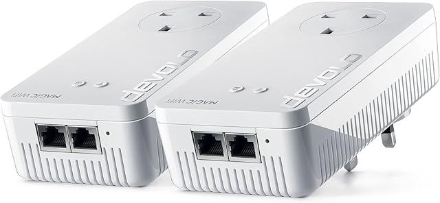 devolo MESH 2-2400 Wi-Fi 6 Starter Kit | 2x Magic Mesh Wi-Fi 6 adapters | 4k/ 8k UHD streaming | Stable home working (Up to 2400 Mbps powerline backbone, Mesh Wi-Fi 6, 4x Gb ports)