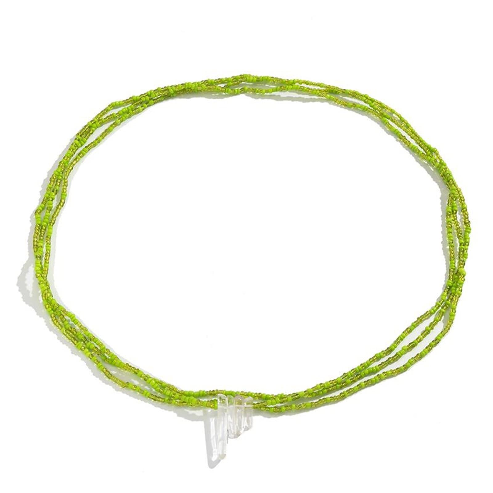 KLXSIVU Belly Chain Bead Multilayer Waist Belt Jewelry Accessories For Hawaii Beach Party