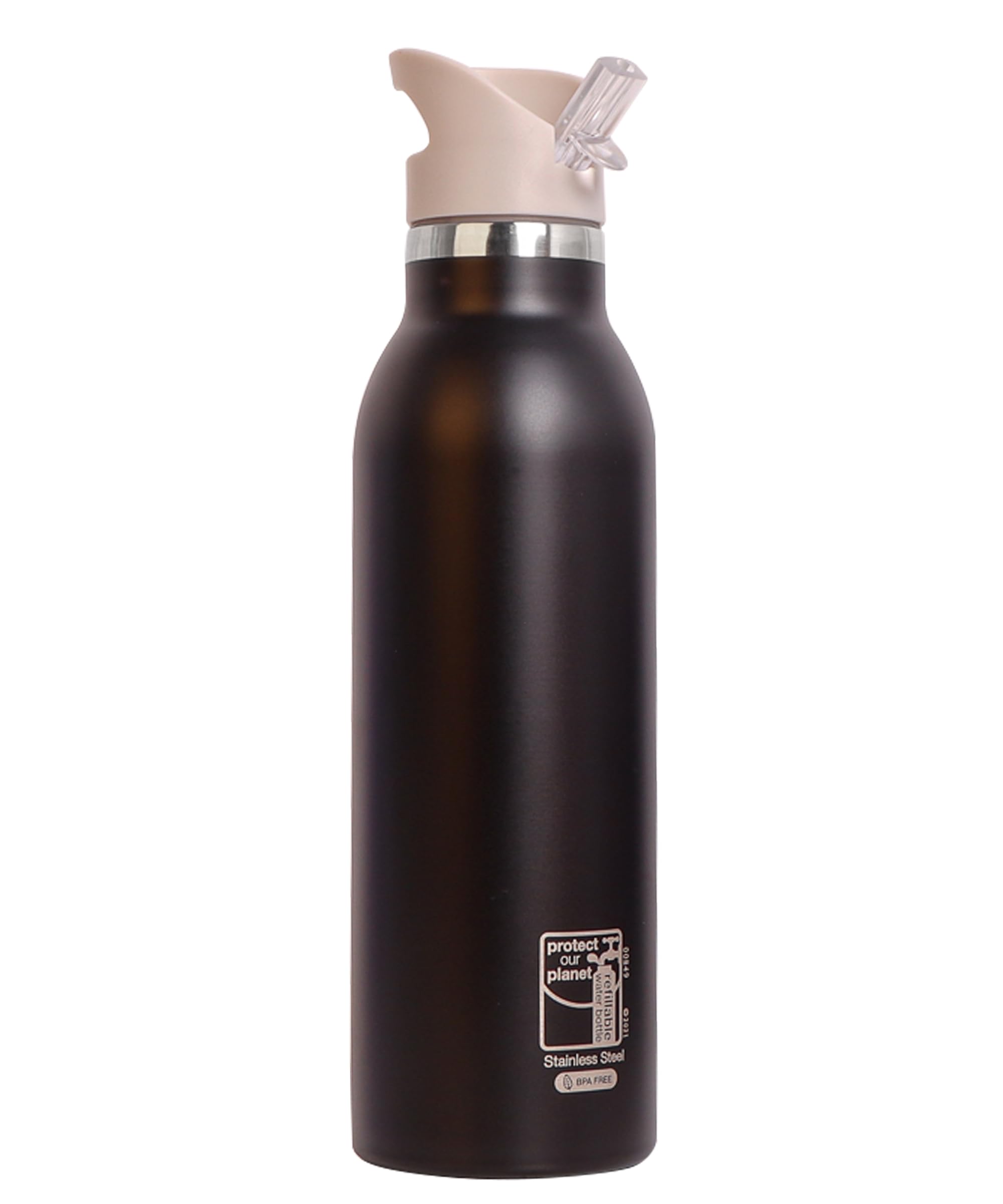 Décor Snap n Seal, Borraccia in acciaio inox a tenuta stagna, con cannuccia, senza BPA, 500 ml, con maniglia per il trasporto, per scuola, viaggi