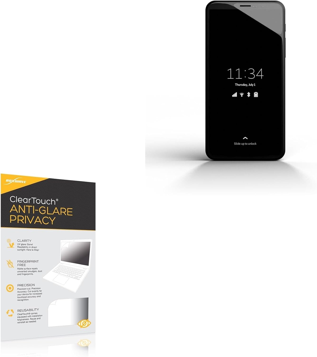 BoxWave Screen Protector Compatible with Purism Librem 5 Evergreen - ClearTouch Anti-Glare Privacy (2-Pack), Privacy Screen Protector Flexible Film Anti-Glare