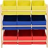 Children’s Bookcase Organizer – Multifunctional Storage Rack with 9 Removable Storage Boxes, Toy Storage Box, Family Storage Unit for Bedroom, Playroom, or Study