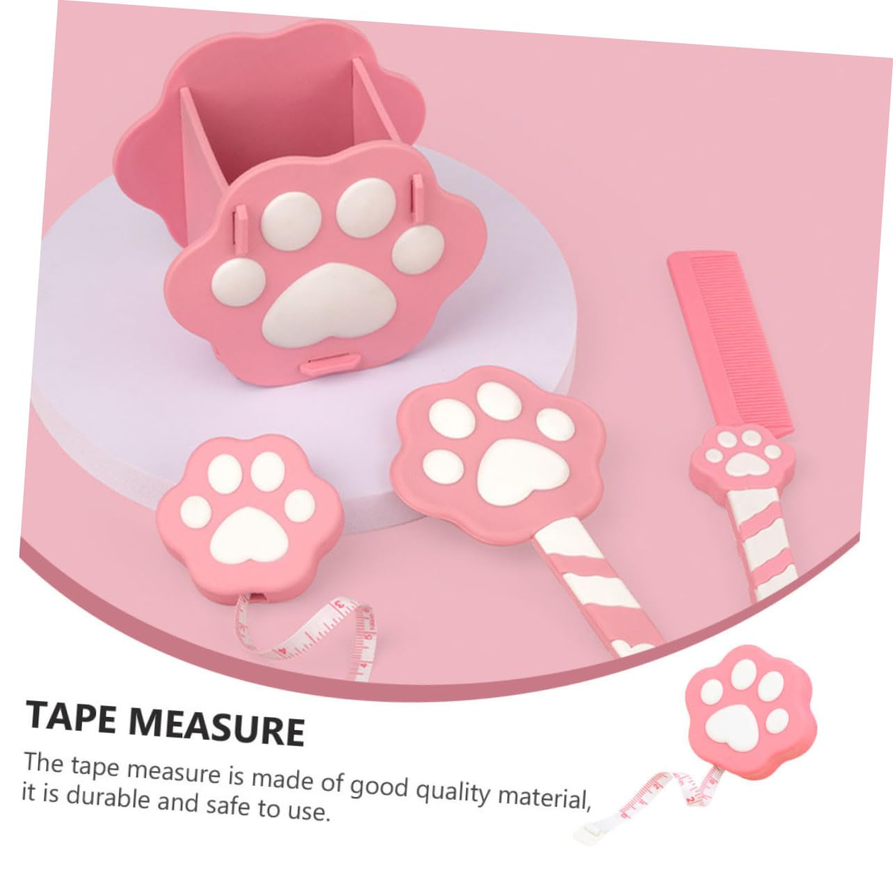 ORFOFE 4pcs Cute Cartoon Mini Tape Measure for Body Measurements Retractable Paw Design Lightweight Portable Measuring Tool for Tailoring Crafting and Sewing Random Colors