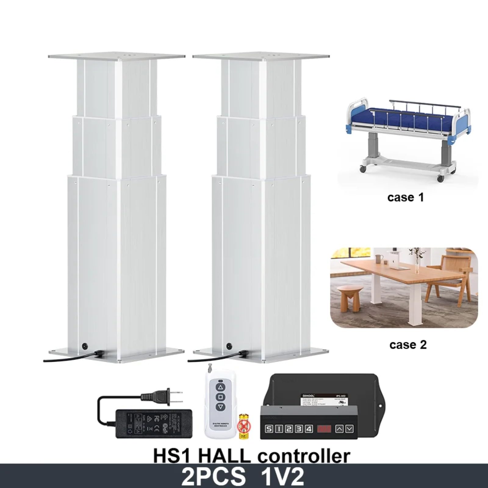 Hebe Säule 200kg Last 10mm/s Hall-Sensor-Steuerung, Hebeplattform Hebe-Träger(80KG Load 30mms; H480-Trip 550mm; 2PCS-1V2)