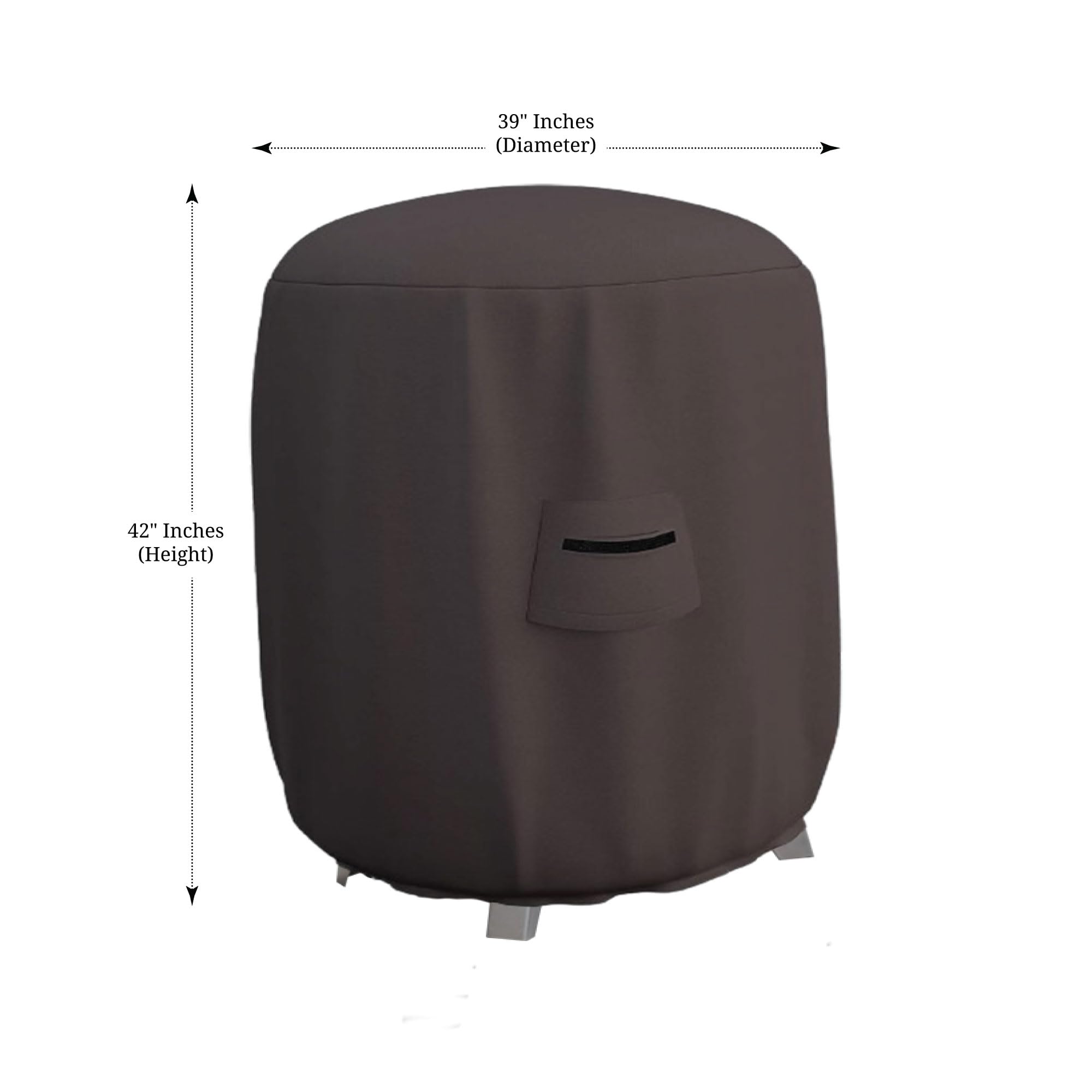Covers & All Okrągły pokrowiec na wędzarnię - 100% wodoodporny zewnętrzny kopuła wędzarnicza/grill grill pokrowiec na grilla z kieszenią powietrzną i elastyczny do wygodnego dopasowania (90 cm (śr.) x 102 cm (wys.) , kawa)