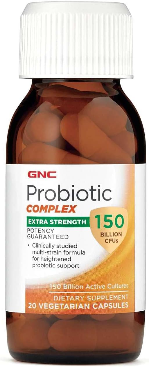 GNC Probiotic Complex Extra Strength with 150 Billion CFUs, 20 Capsules, Daily Probiotic Support