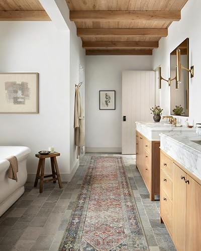 Miniatura 4 de Amber Lewis x Loloi Colección Georgie GER-01 - Alfombra de pasillo de 2 pies 6 pulgadas x 9 pies 6 pulgadas, color rojo y azul marino