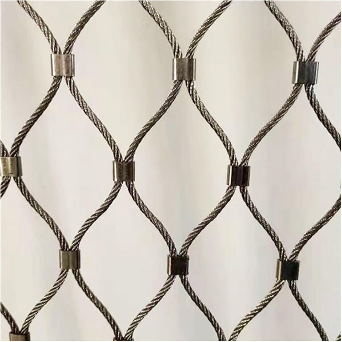 Alambre de Púas Red de Cuerda de Acero Inoxidable 304, Valla Decorativa de Límites Cortable, Malla de Seguridad Antirrobo y Anticaída para Jardín de Campo de Fútbol, ​​Espaciado de Orificios de 10 CM