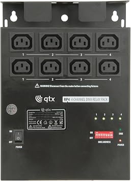 QTX | 4 Channel DMX Relay Pack RP4 PErfect for Low Voltage LED Lighting Effects