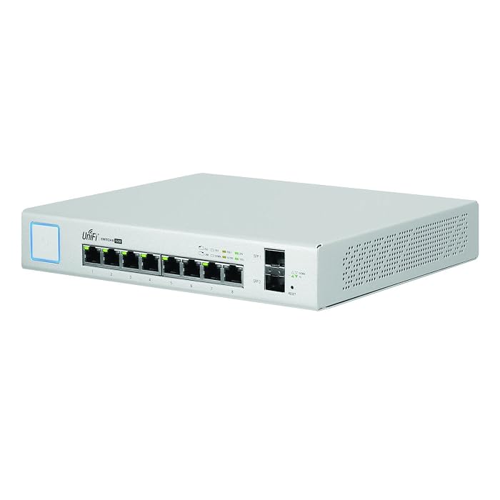 Ubiquiti Networks 8-Port UniFi Switch, Managed PoE+ Gigabit Switch with SFP, 150W (US-8-150W) (Renewed)