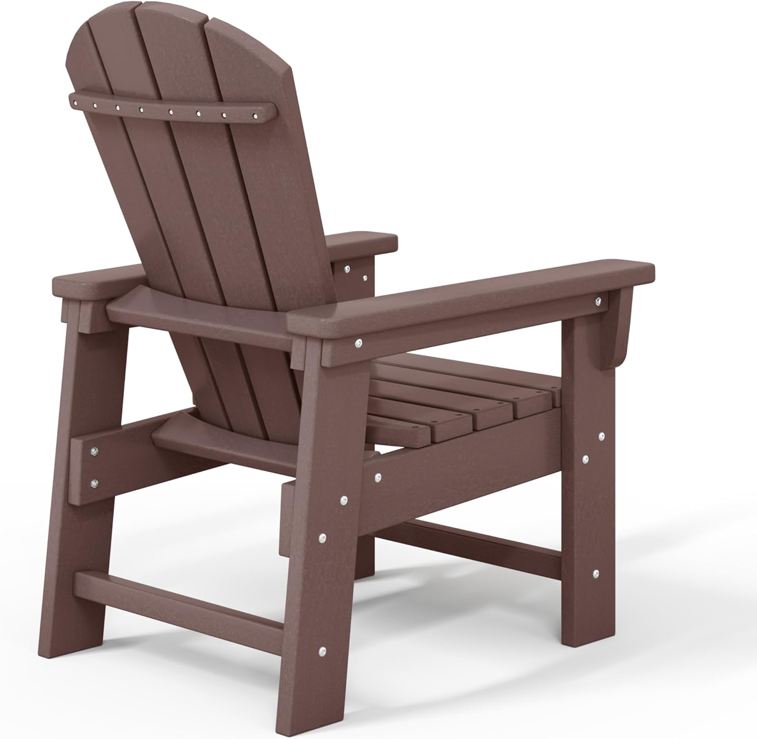 WestinTrends Malibu Kids Outdoor HDPE Adirondack Plastic Patio Chair, Dark Brown