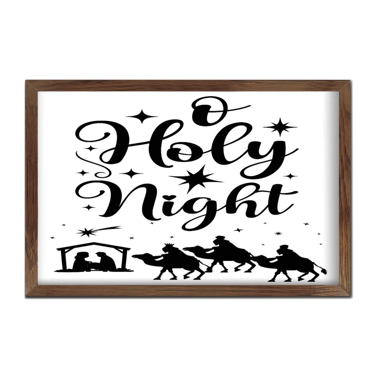 Panneau O Holy Night en bois, cadeau religieux chrétien d'intérieur