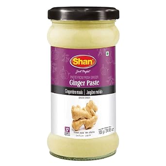 Shan Ginger Paste 24.69 oz 700g - Traditional Taste Enhancing Minced Ginger Cooking Paste from Fresh Ground Ginger - Vegan - Airtight Glass Jar