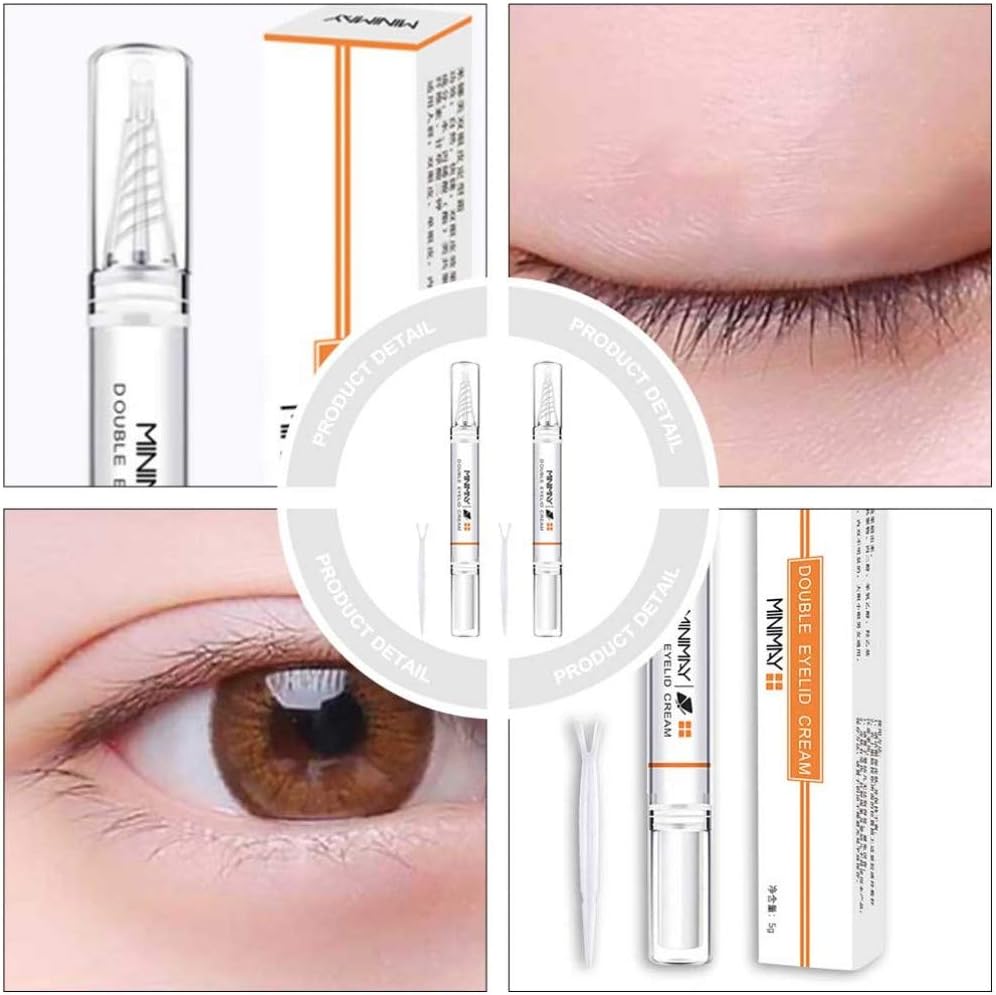 Lurrose 2sets Double Eyelid Styling Cream Natural Invisible Finish for Hooded Eyes Enhancing Eye, White, 5 g (Pack of 2) - Image 5