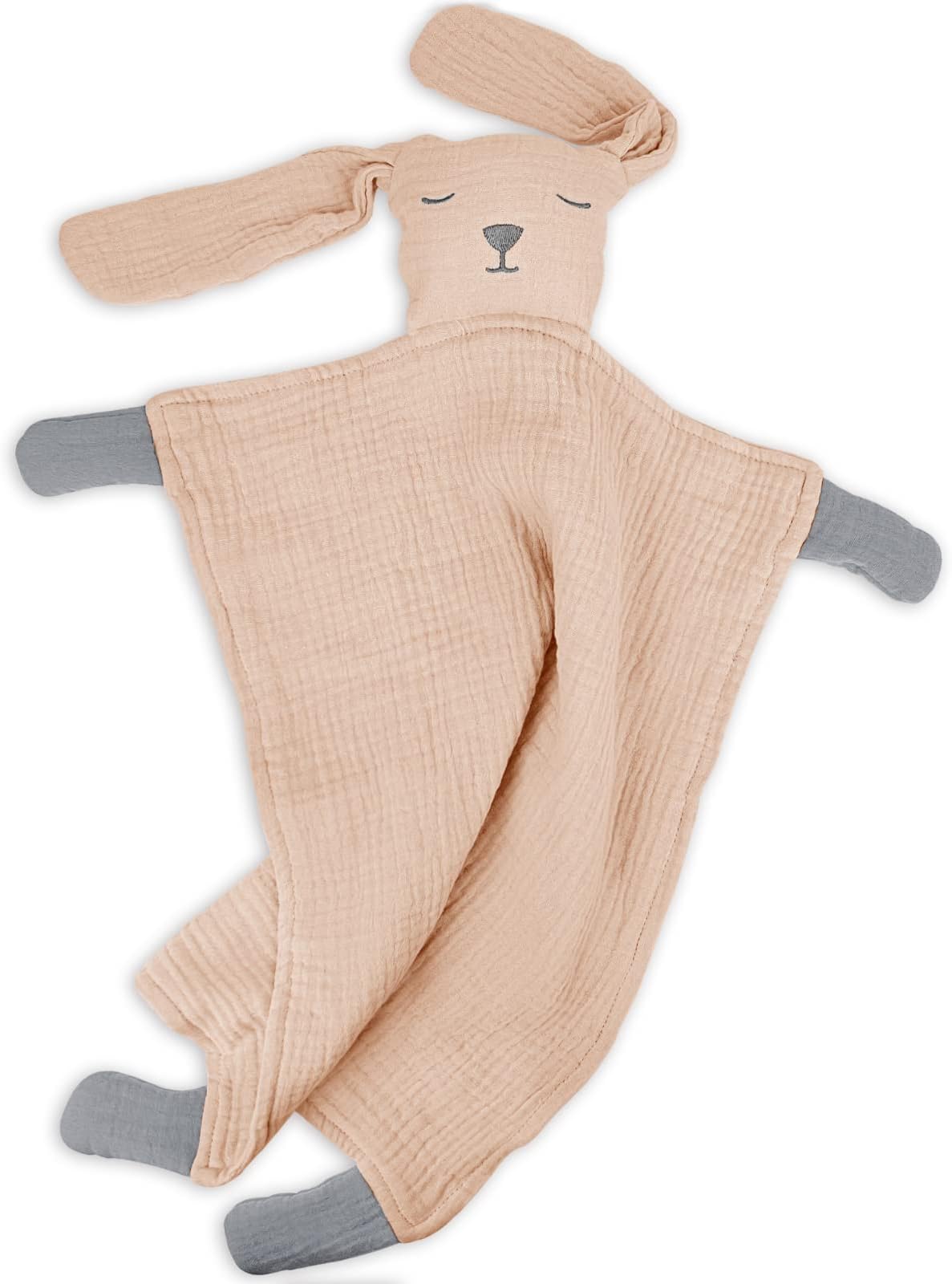 Lulu moon Baby Security Blanket for Unisex, Cotton Muslin Baby Lovey, Soft & Breathable Lovie Baby Gifts for Boys and Girls, 15 * 12 Inch (Peach Pink)