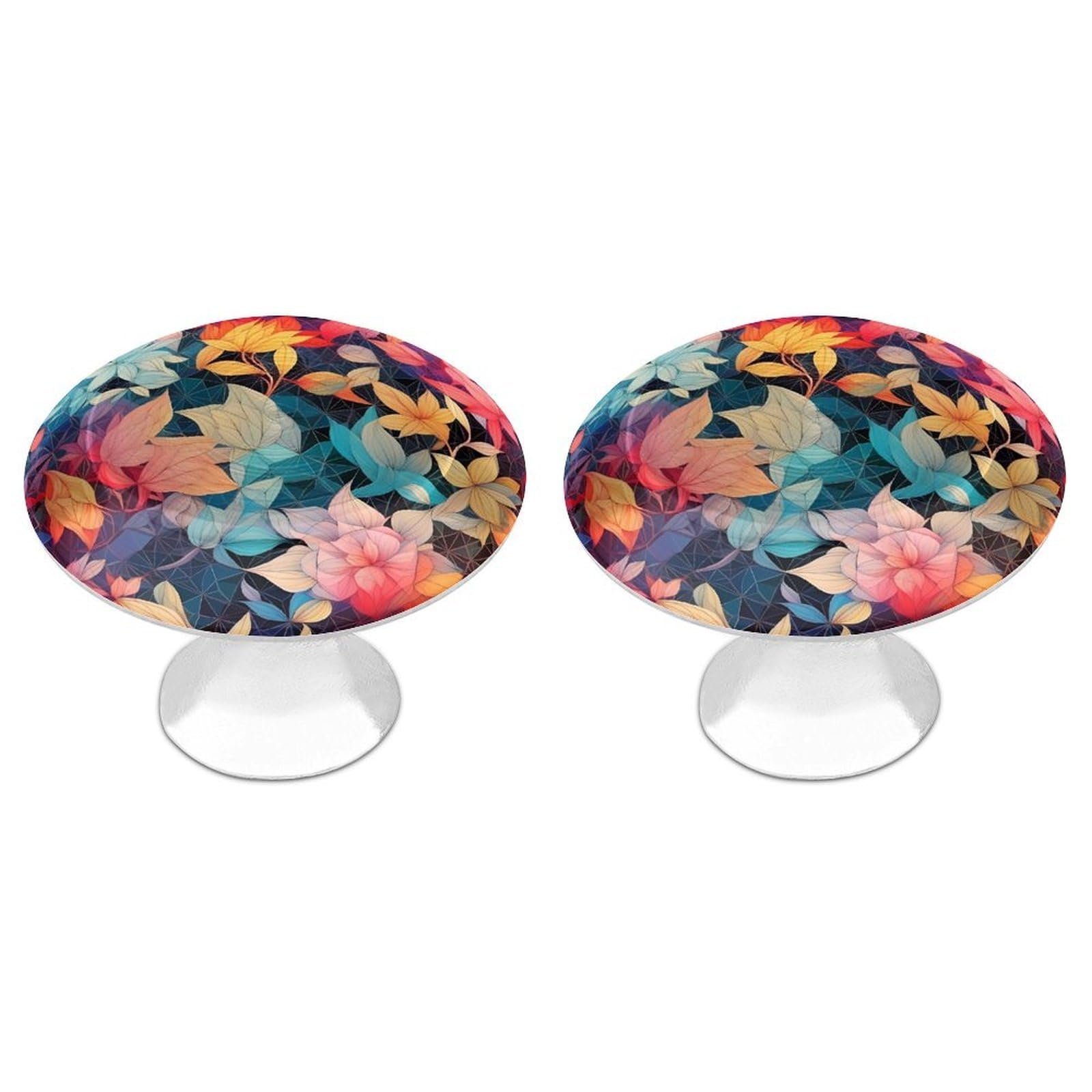 Ntvowpzo Color-4 Cabinet Handles Round Drawer Pulls Colorful Printing Dresser Knobs For Cabinets And Drawers Handle For Bathroom Cupboard Drawers Cabinet Pulls For Kitchen Door