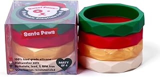 Sweet Paws Dog Chew Toys - Wearable Silicone Dog Toys for Aggressive Chewers - Fun to Chew, Chase, Tug, and Fetch - Durable Puppy Nipping Solution Toys for Small/Medium Dog (Santa Paws)