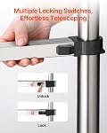 VEVOR Telescoping Ladder, 8.5ft Stainless Steel Lightweight Extension Ladder, Multi-Button Retraction Collapsible Ladders, 330LBS Capacity & Non-Slip Feet, Portable 9-Step Ladders for Home, RV, Loft
