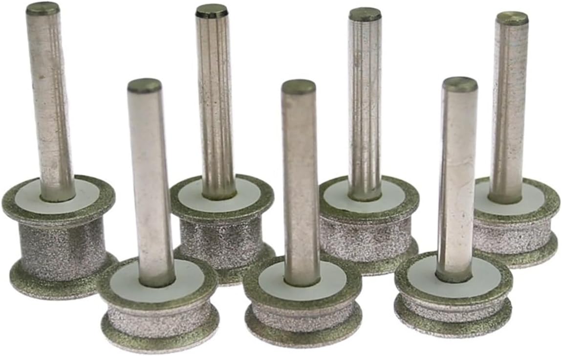 3-12mm Diamond Grinding Wheel Glass Plane Straight Edge Chamfering 1/4" Shank Mounted Abrasive Wheel P150 P400(Fine P400,TH 12mm)