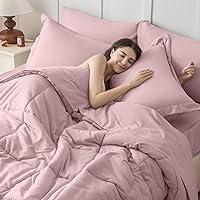 Vista 6 de JOLLYVOGUE - Juego de edredón de tamaño Queen, 7 piezas, cama en una bolsa, edredones ultrasuaves, edredón con relleno alternativo de plumón