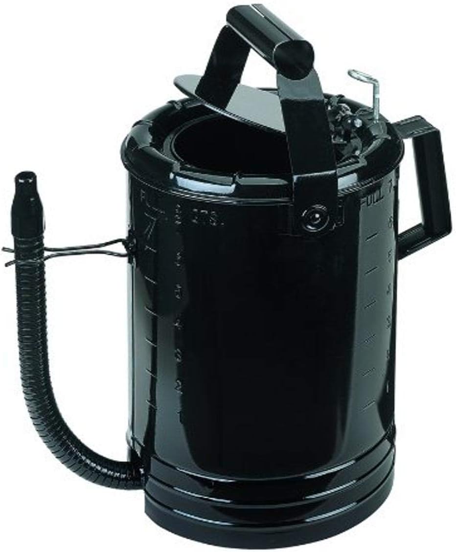 LUMAX LX-1538 Black 8 Quart Flow Control Measure Can with Flex Spout. Self-Locking Lid for Dust Free Operation. Designed for One-Hand Operation.