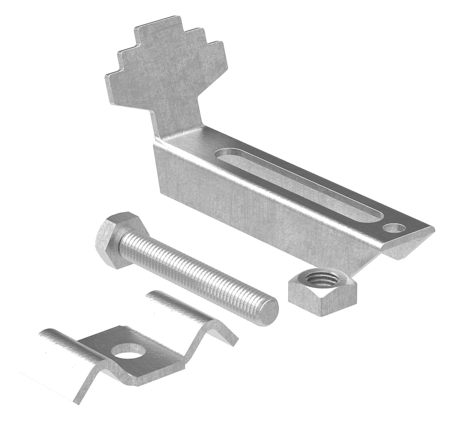 FeNau - Morsetto a griglia (set completo) per griglia altezza 30 mm e MW: 30/30 mm, S235JR, V2A, fusibile a griglia, fissaggio a griglia