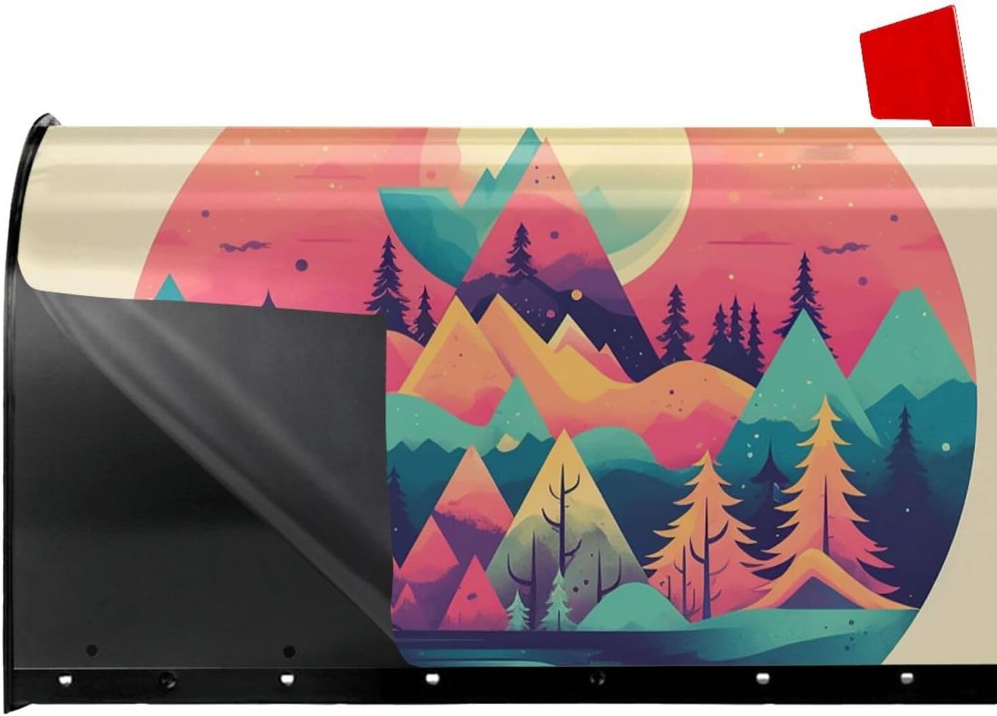 Mailbox Cover Mailbox Wraps Post Letter Box Cover Sunset Mailbox Post Cover for Garden Yard Decor 25.5x21 in, White, B54N5H4JHGHI