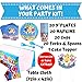 Baby Shark Birthday Party Decorations Kit - 124 Piece Shark Themed Party Supplies Set for Boys | Party Favors Include Disposable/Reusable Tableware Kit, 3' x 5' Photo Backdrop, Happy Birthday Banner, Shark Party Headbands and Balloons | Serves 20 Guests