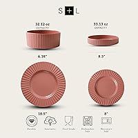 Vista 2 de Christian Siriano Lusso - Juego de vajilla de 16 piezas de gres, secoya