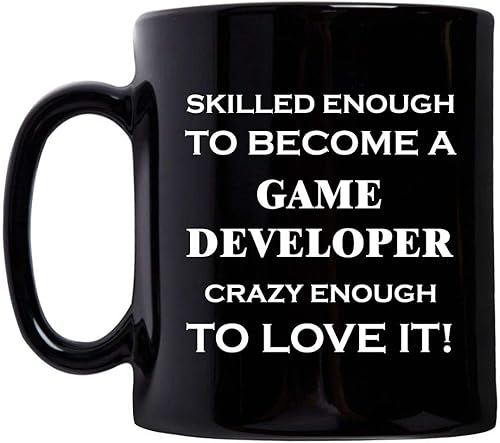 Gifts Idea for Skilled Game Developer Designer Mug Coffee Tea Cup Black Ceramic 11oz - Video Gaming Design Dev Team Development Funny Cute Gag -