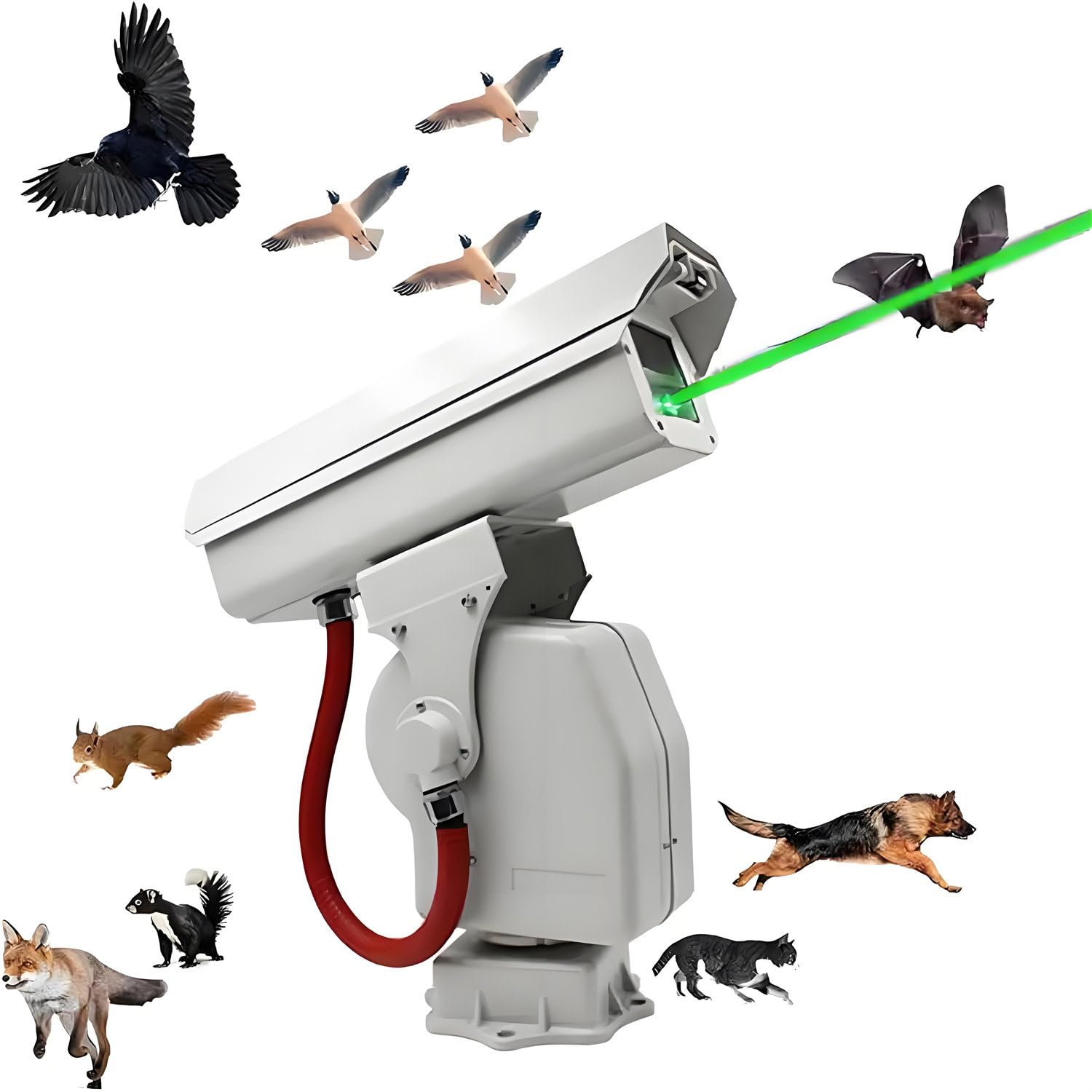 Hajmyrdonyx Lineicon Automatic Bird Chaser Laser Deterrent, Bird Scare Devices, Automatic Cruise 360° Rotation, Waterproof, Protects Windturbines/Substations, Heavy Rain Proof Bird Repellent Devices