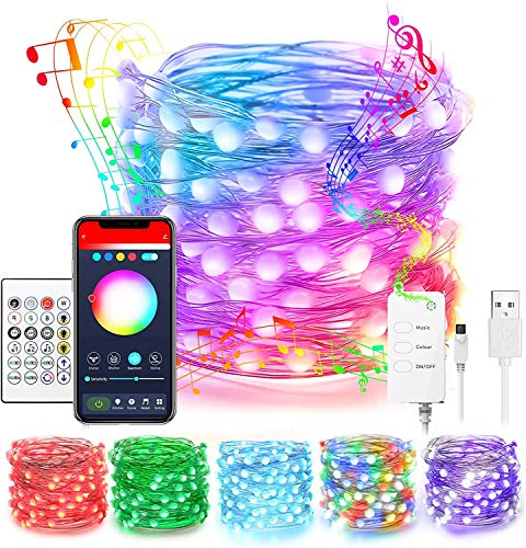 Luzes led decorativas, com USB, 8 modos de música, controle de aplicativo, função de timer e podem ser usadas via Alexa e Google Assistant