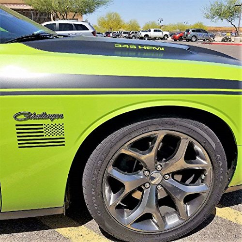 (Black 4" X 7") Two Us American Flag Decal Kit Sticker Die-Cut Az Auto Graphic Car Truck #TOP2