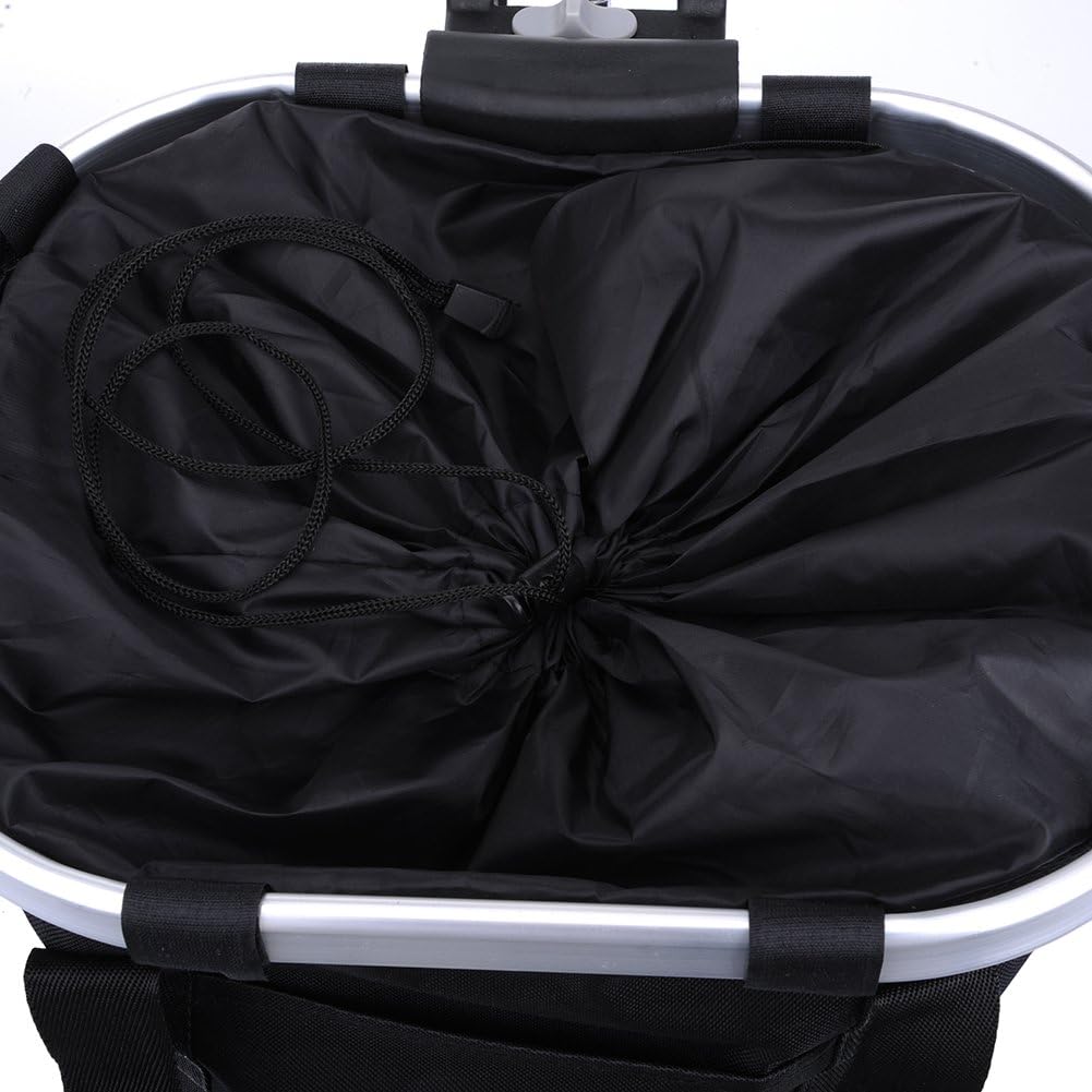 Pet Dog Bike Basket & Carrier Bag- Foldable Detachable Pet Travel Bicycle Basket - Small Animal Dog Cat Rabbit Bike Ride Basket Carrier (Black)