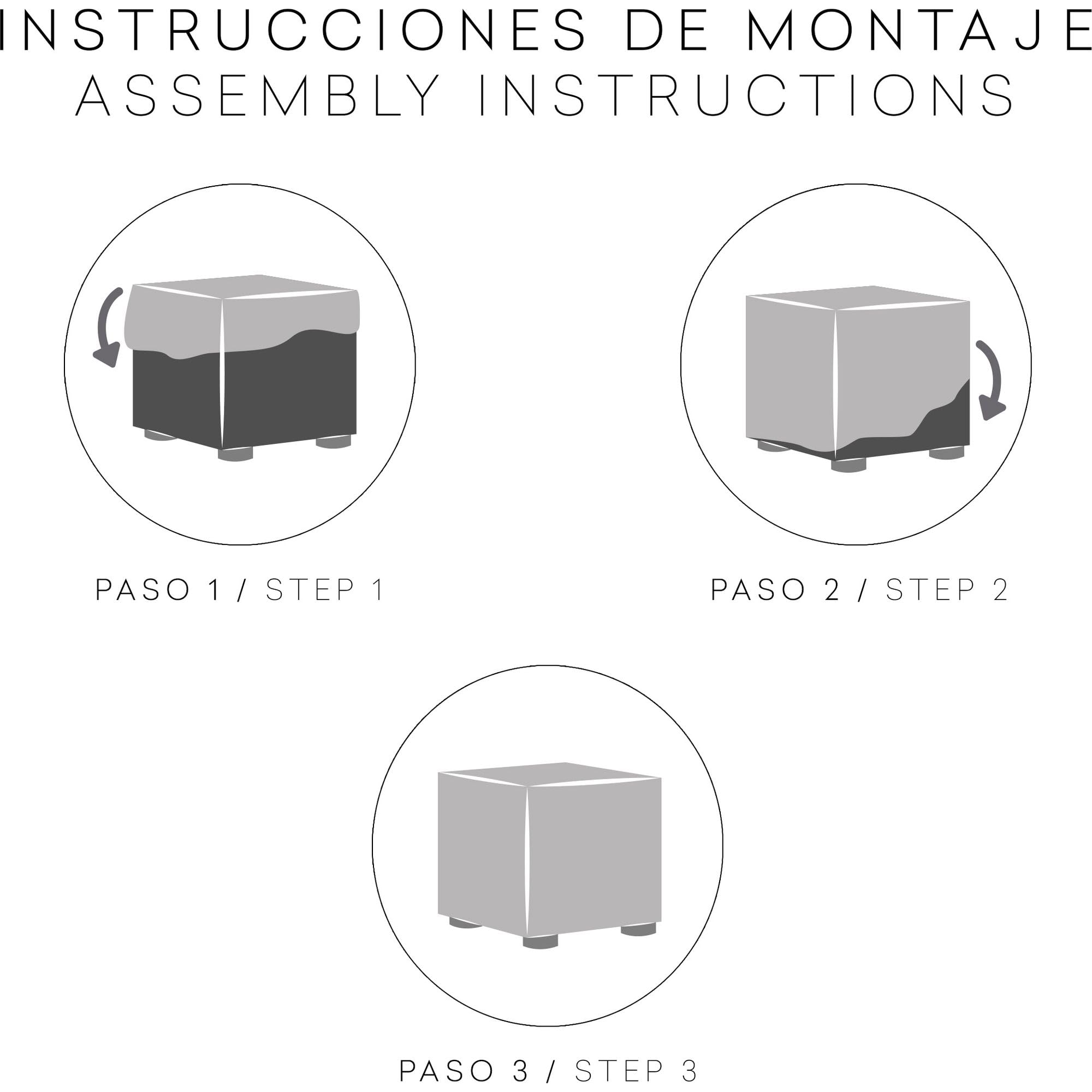 ECOMMERC3 | Housse pour Pouf 40 x 40 cm, Super élastique bi-élastique – Housse de Pouf Couleur écru Protecteur Respirant Anti-Usure, Facile à Installer et à enlever Une adaptabilité maximale et Une