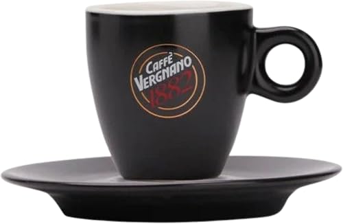 Caffè Vergnano 75 ml Italian Porcelain Coffee Cup and Saucer Set for Espresso