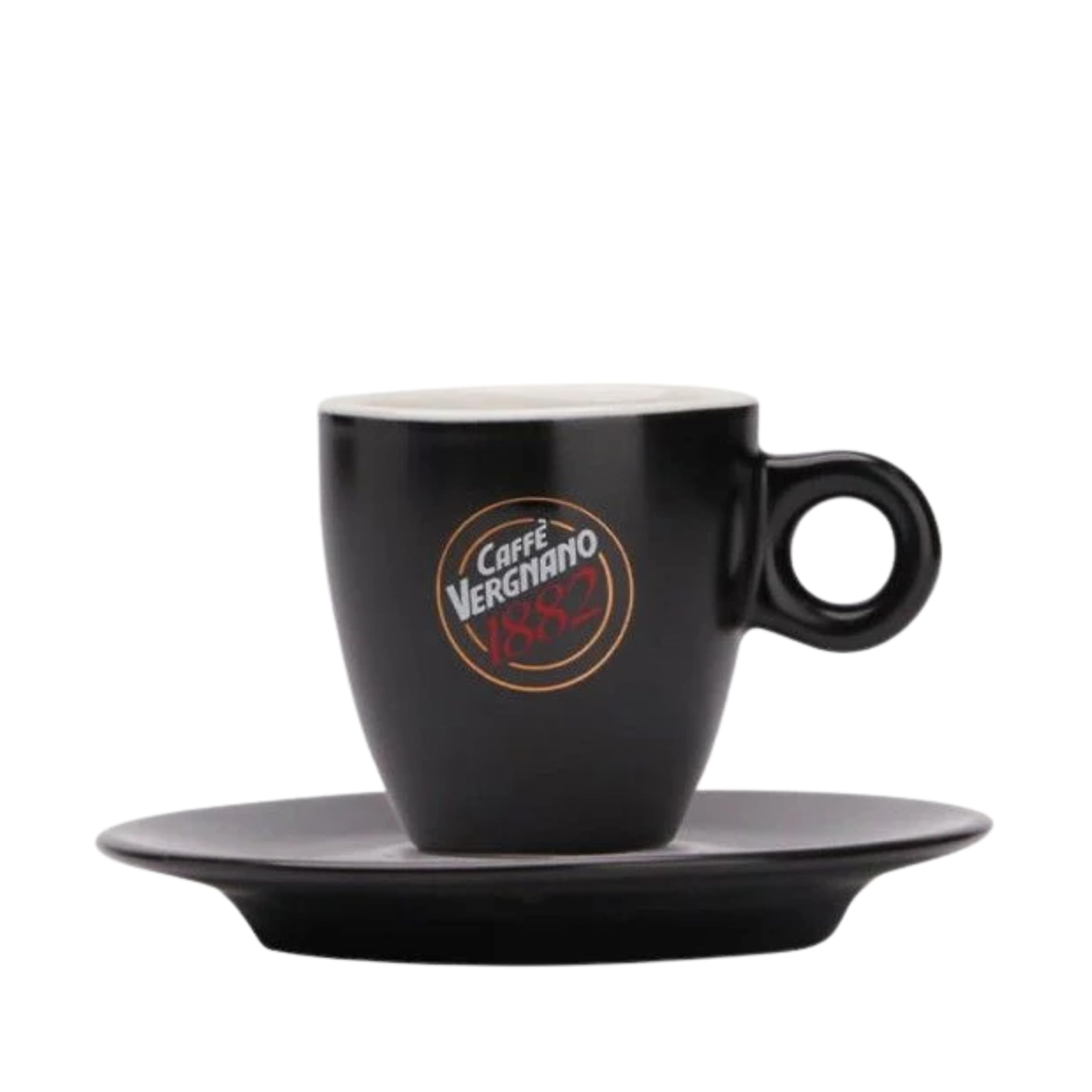 Caff&egrave; Vergnano Matte Black Espresso Cup and Saucer Set