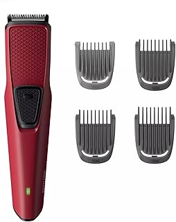 Philips Battery Powered BT1235/15 Skin-friendly Beard trimmer for Men Dura Power Technology, Cordless Rechargeable with USB Charging, Charging indicator, Travel lock